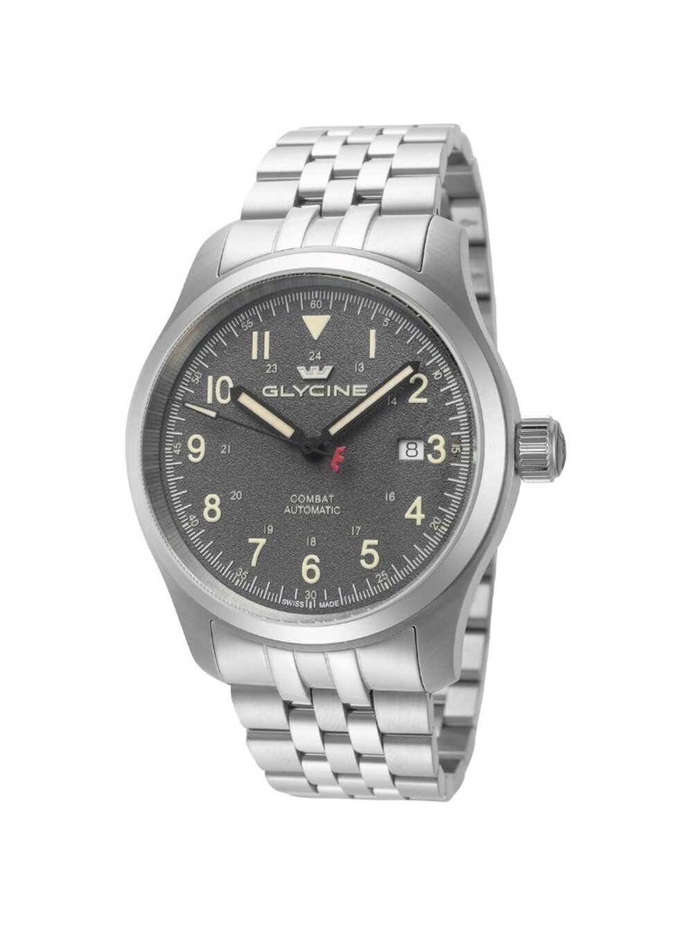 NWT Glycine Combat Field Automatic Grey Dial Men's Watch